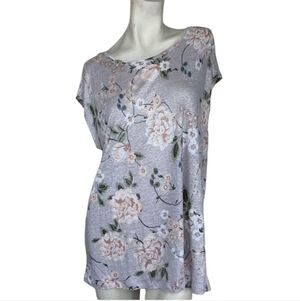 Rachel Ashwell Women Floral Top shirt  linen Blouse  Sz Large
